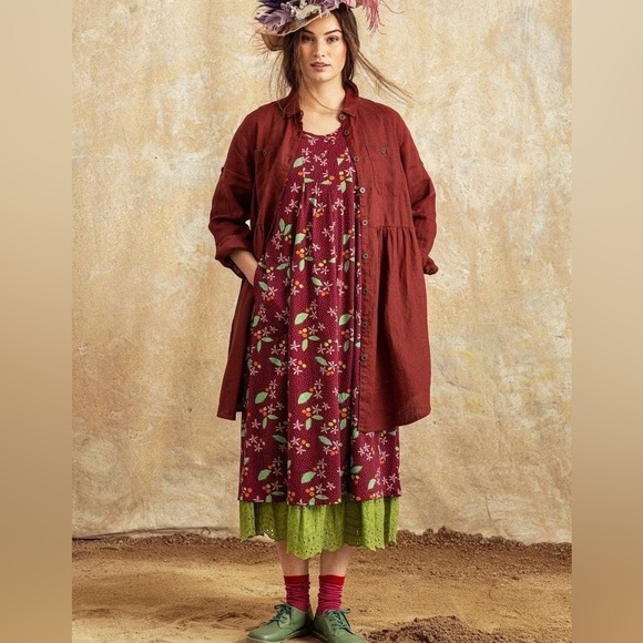 Gudrun Sjoden Floral Leaf Print Cotton Sleeveless Dress - Picture 12 of 12